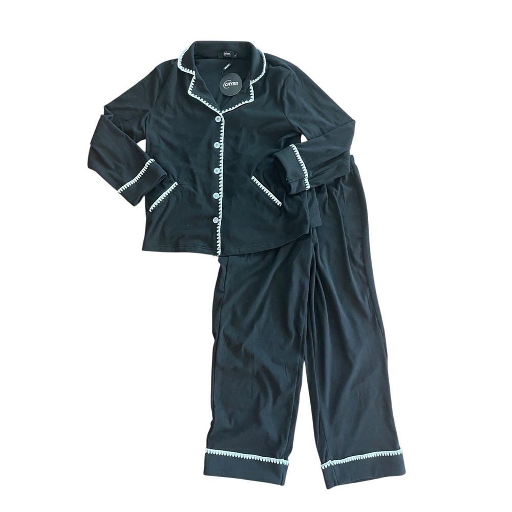 Chyrii Black Women's Pajama Set Medium NWT